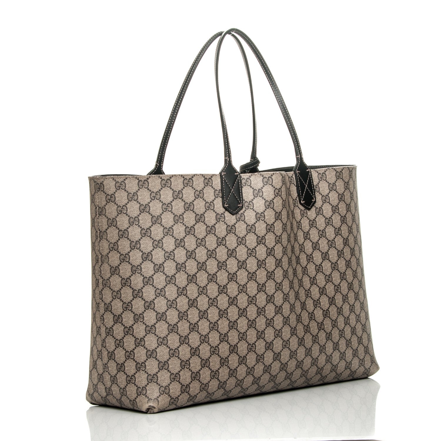 Gucci GG Supreme Monogram Large Reversible Tote Beige Black 3 of 4