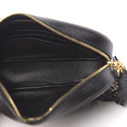 Saint Laurent Grain De Poudre Matelasse Monogram Mini Lou Camera Bag Black 5 of 11