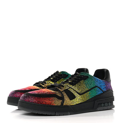 Louis Vuitton Crystal Mens LV Trainer Sneakers 13 Black 3 of 9