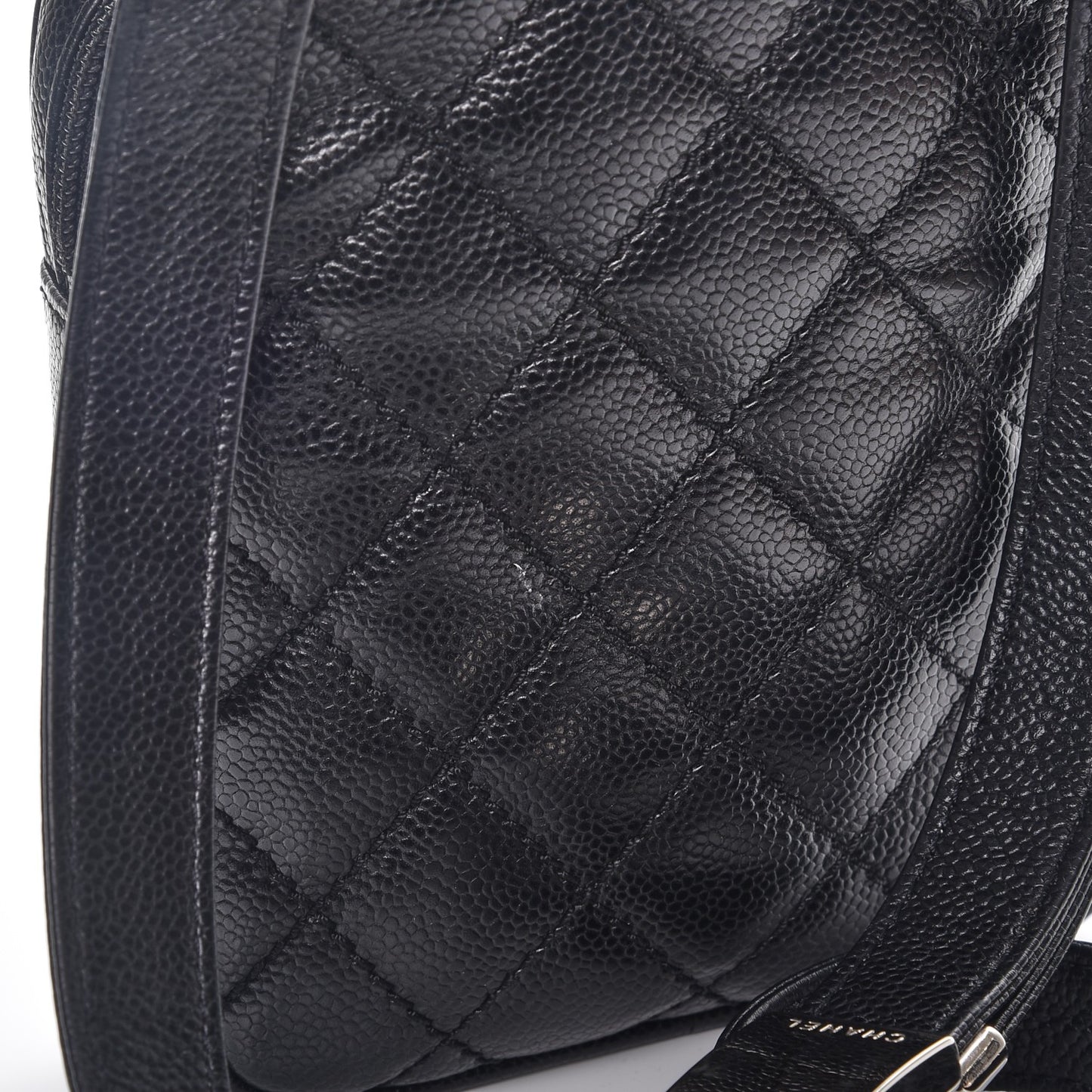 Caviar Quilted Camera Shoulder Bag Black