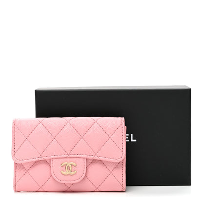 Chanel Caviar Quilted Flap Card Holder Wallet Pink 9 of 9