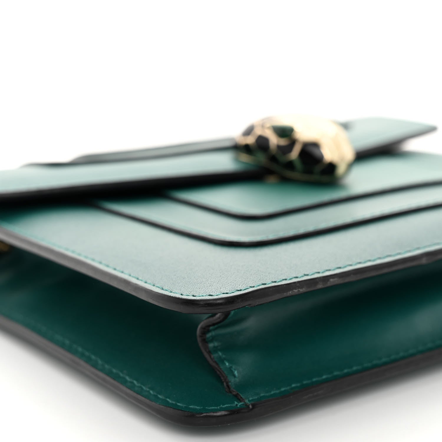 Bulgari Calfskin Small Serpenti Forever Snake Strap Crossbody Bag Emerald Green 9 of 13