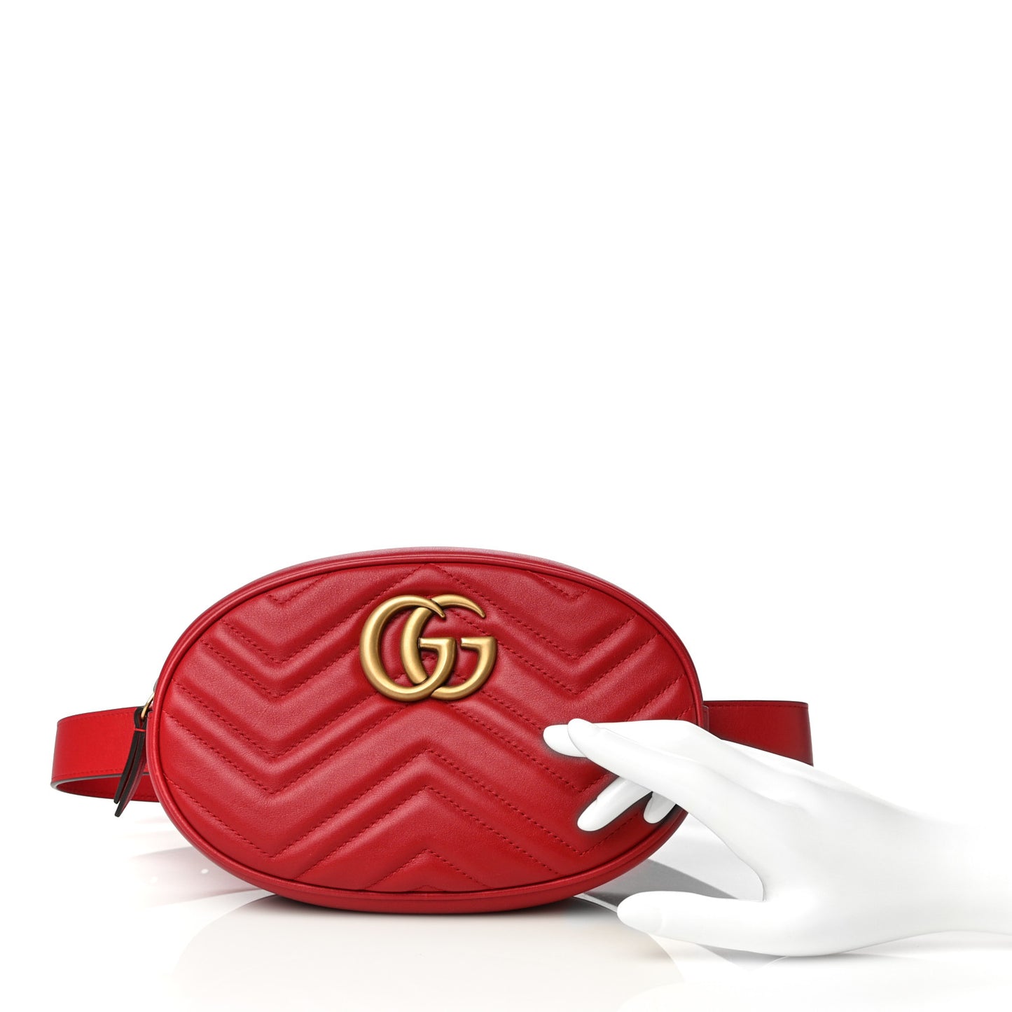 Calfskin Matelasse GG Marmont Belt Bag 75 30 Hibiscus Red