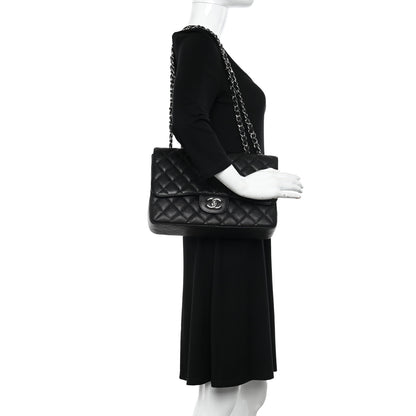 Chanel Caviar Quilted Jumbo Single Flap Black 2 of 10