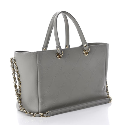 Chanel Bullskin Stitched Small Shopping Bag Grey 4 of 11