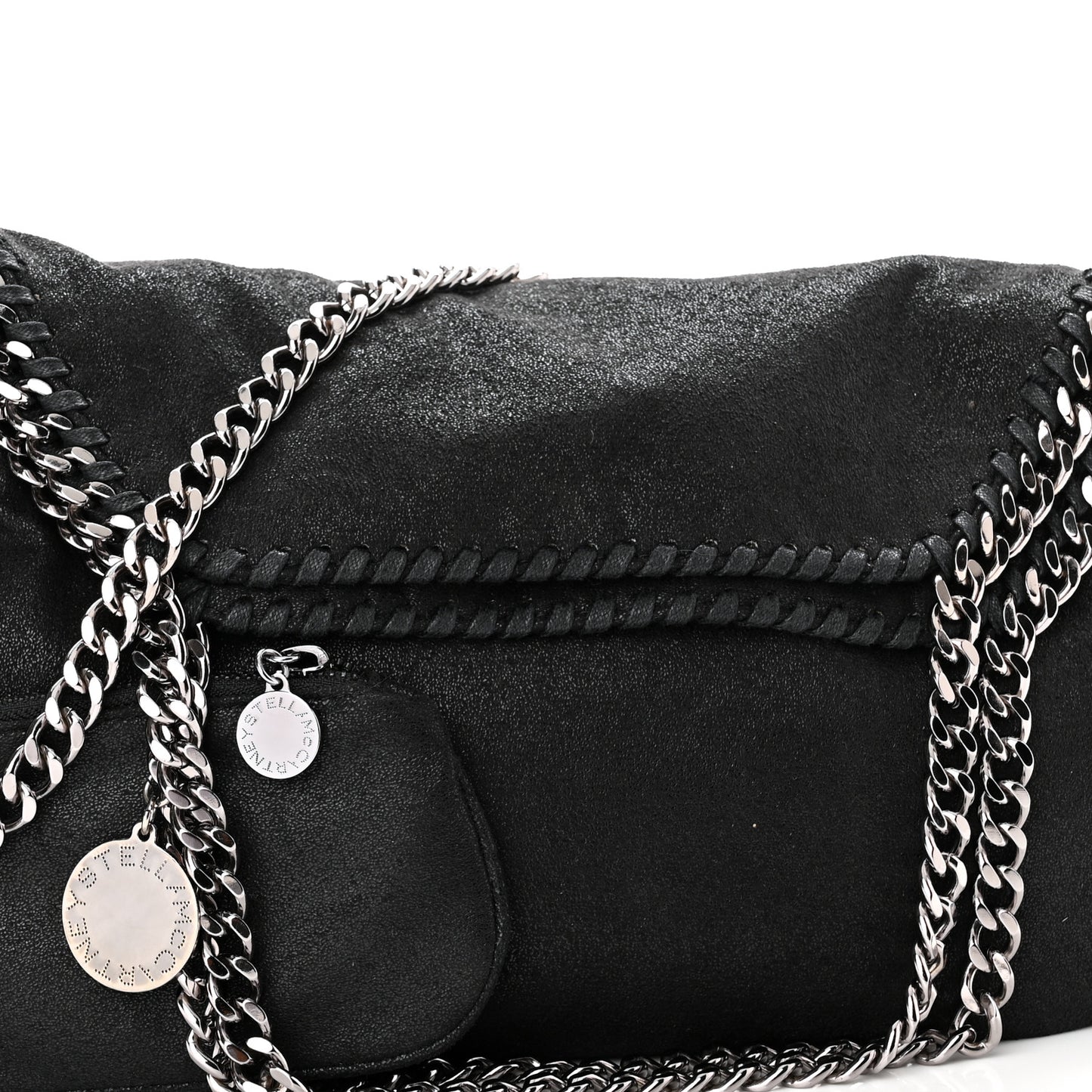 Shaggy Deer Small Falabella Fold Over Tote Black