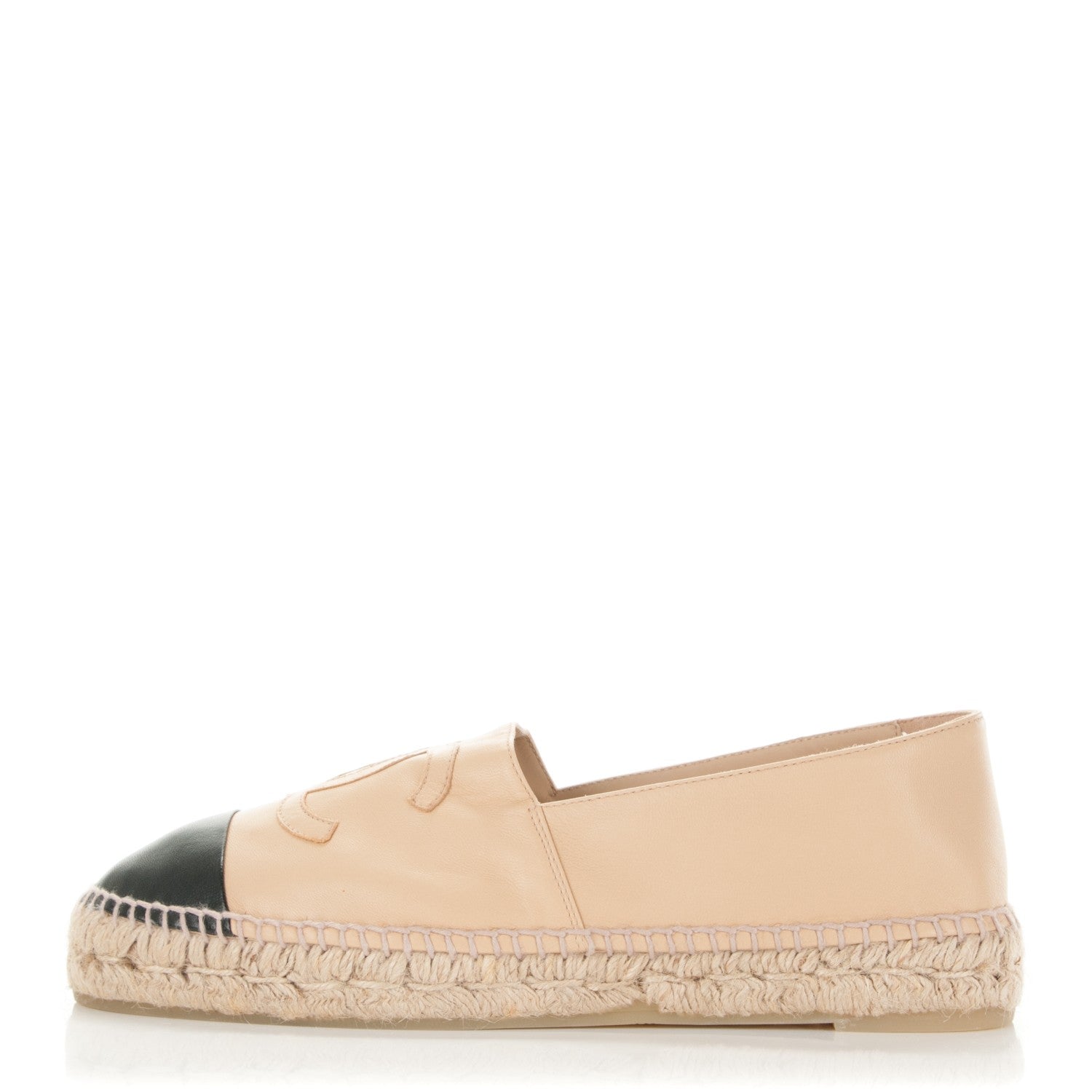 Chanel Lambskin CC Espadrilles 41 Beige Black 1 of 7