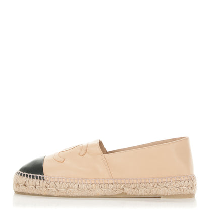 Chanel Lambskin CC Espadrilles 41 Beige Black 1 of 7
