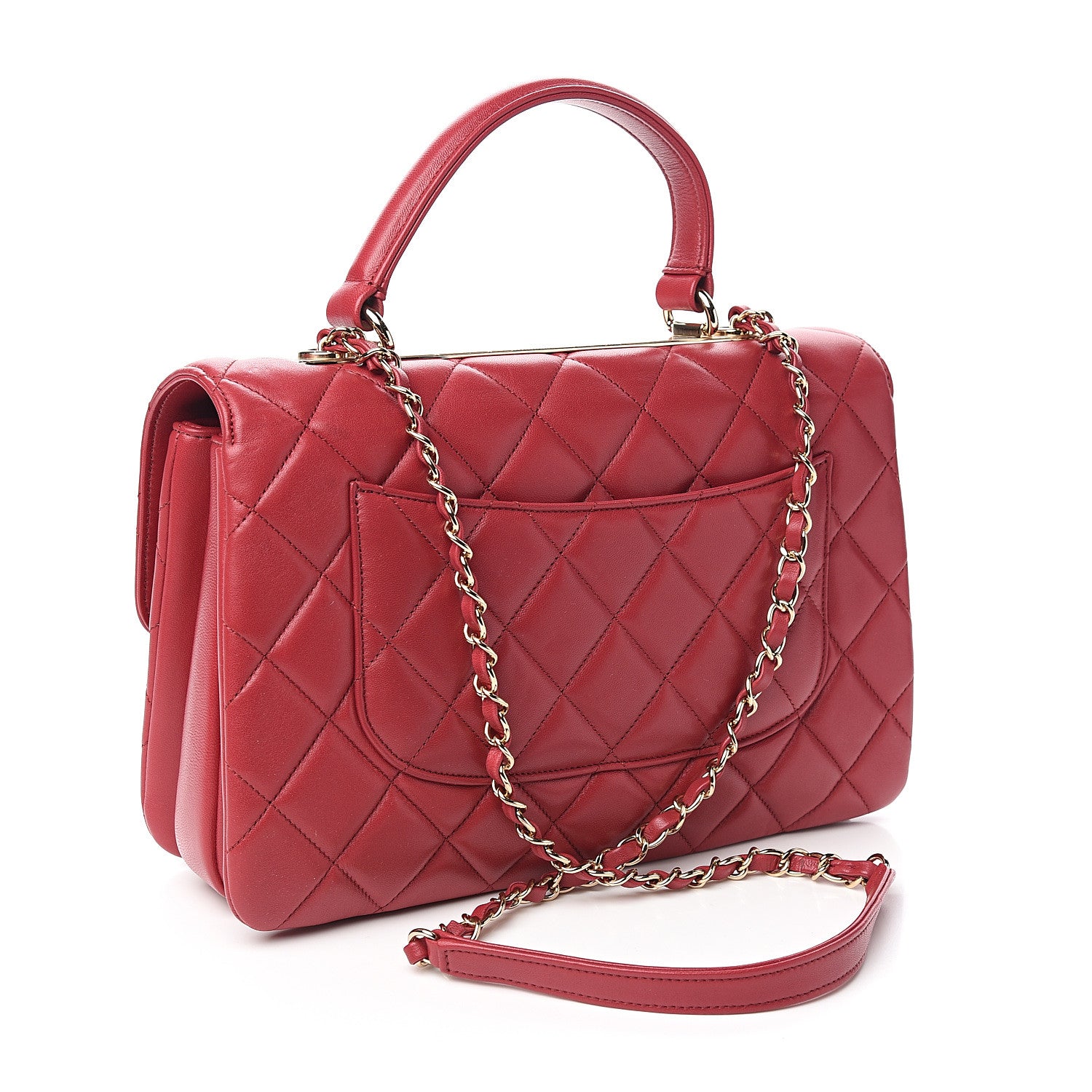 Chanel Lambskin Quilted Medium Trendy CC Flap Dual Handle Bag Red 2 of 9
