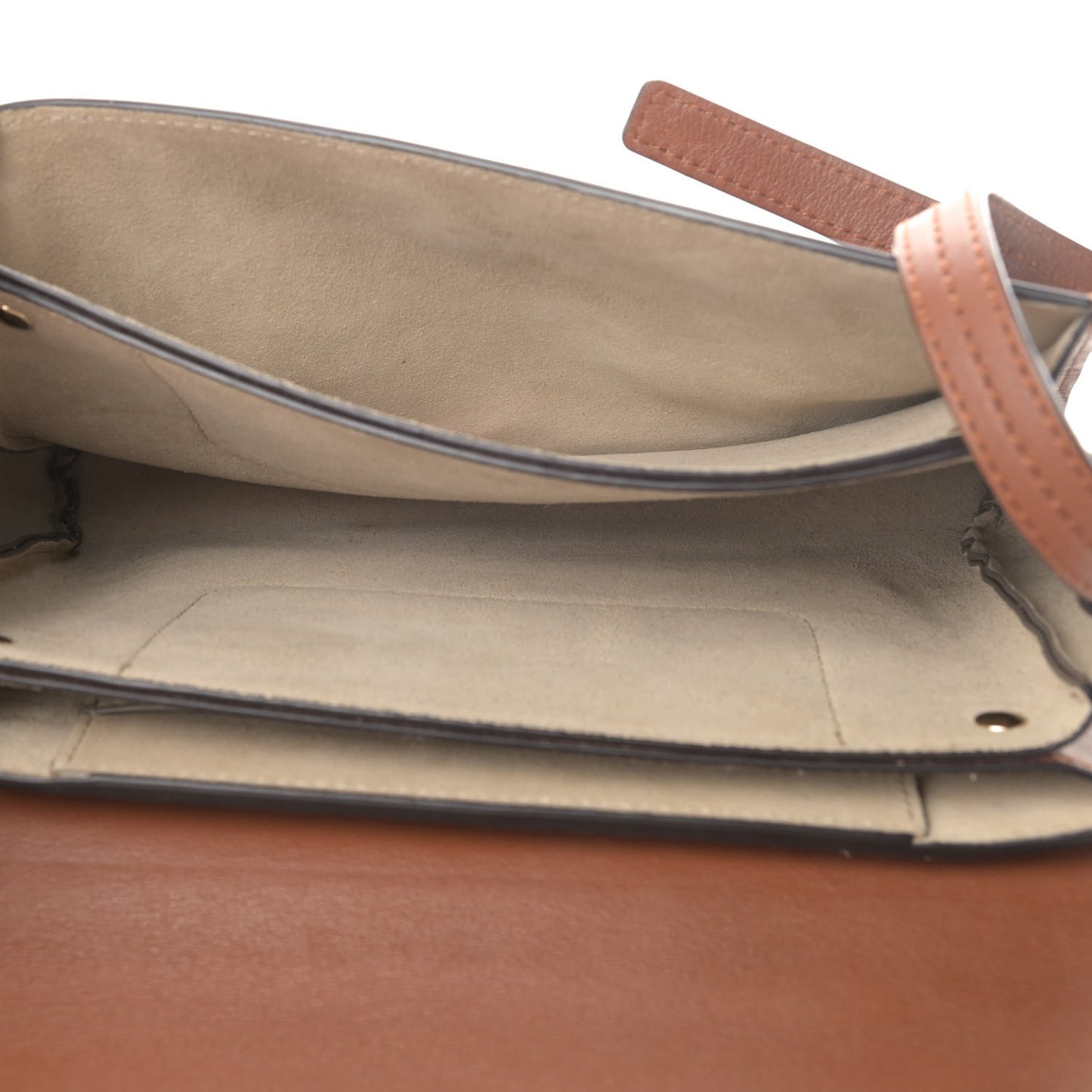 Suede Calfskin Small Faye Shoulder Bag Tobacco