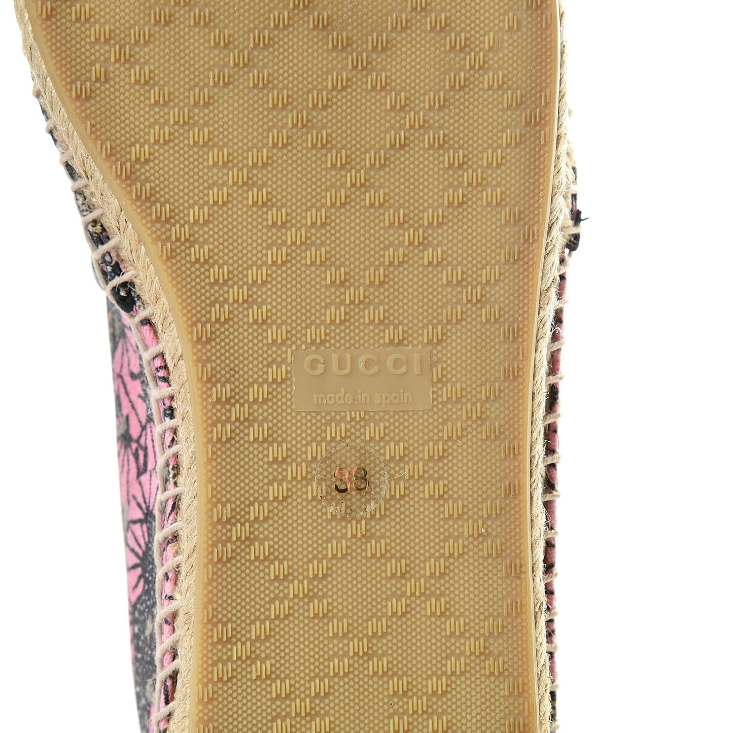 GG Supreme Monogram Bengal Espadrilles 38 Beige Pink