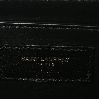 Saint Laurent Soft Ultracalfskin Monogram Medium Solferino Satchel Black Burro 7 of 13