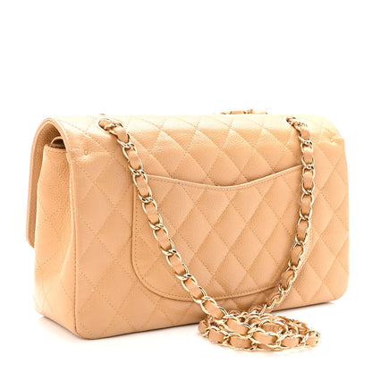 Chanel Caviar Quilted Medium Double Flap Beige 3 of 10