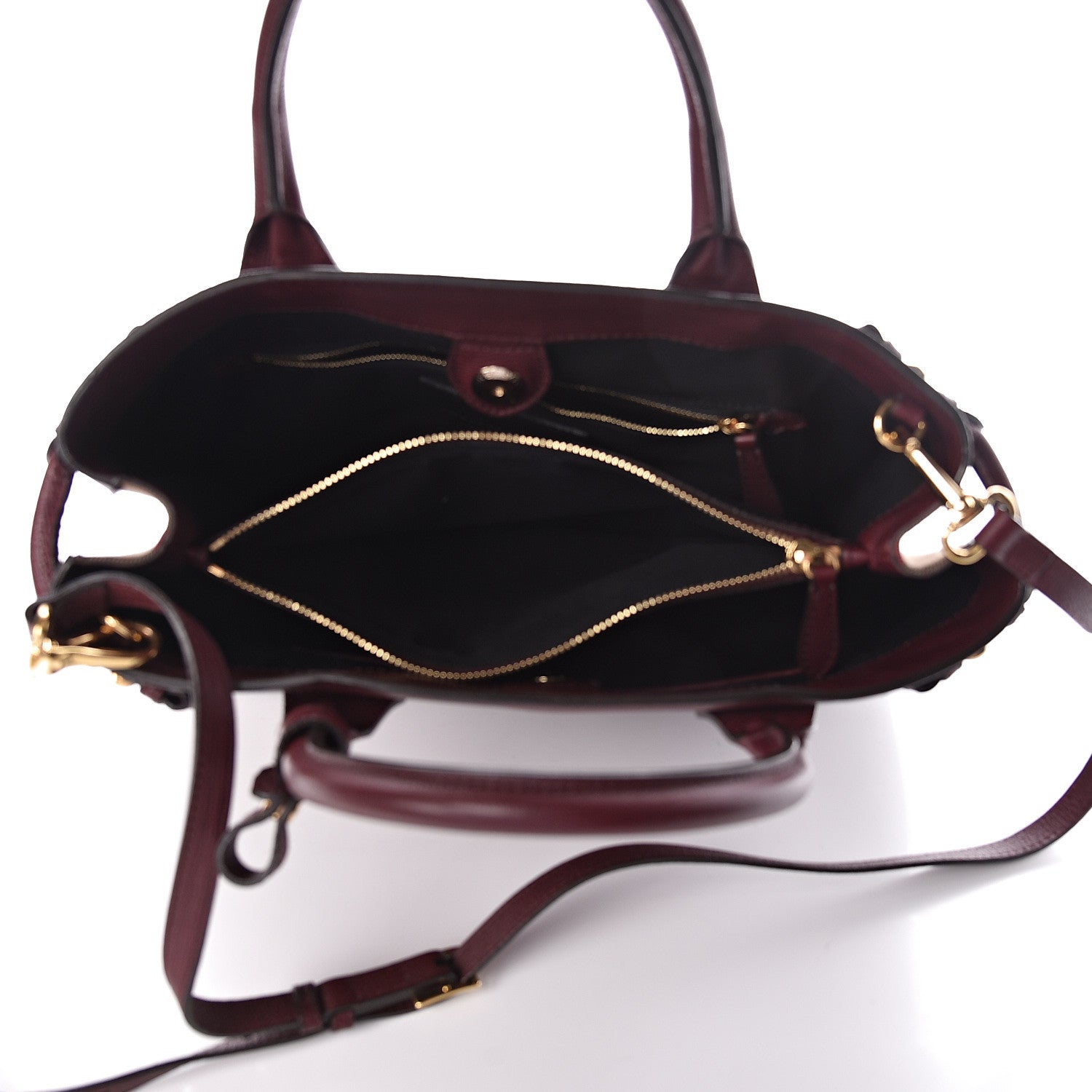 Burberry Grainy Calfskin House Check Medium Banner Tote Mahogany Red 6 of 10