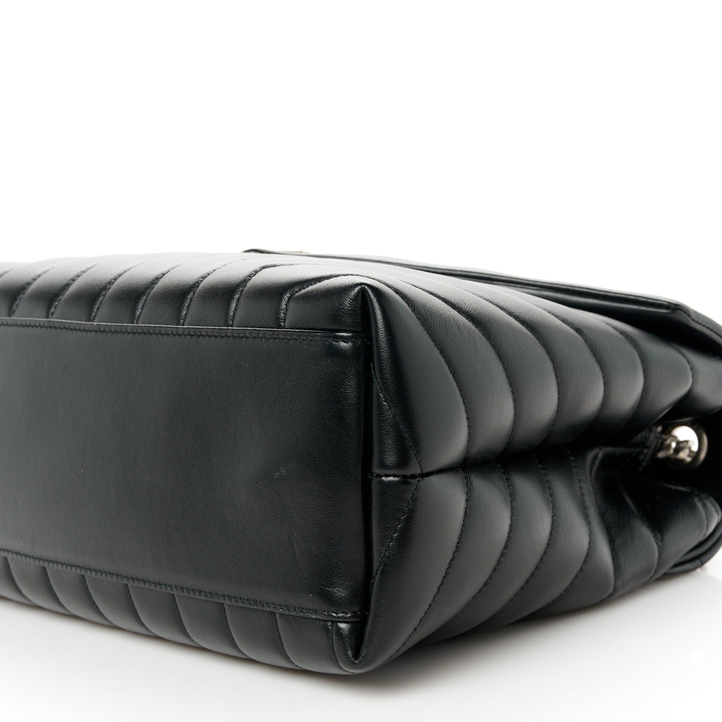 Calfskin Y Quilted Monogram Medium Loulou Chain Satchel Black