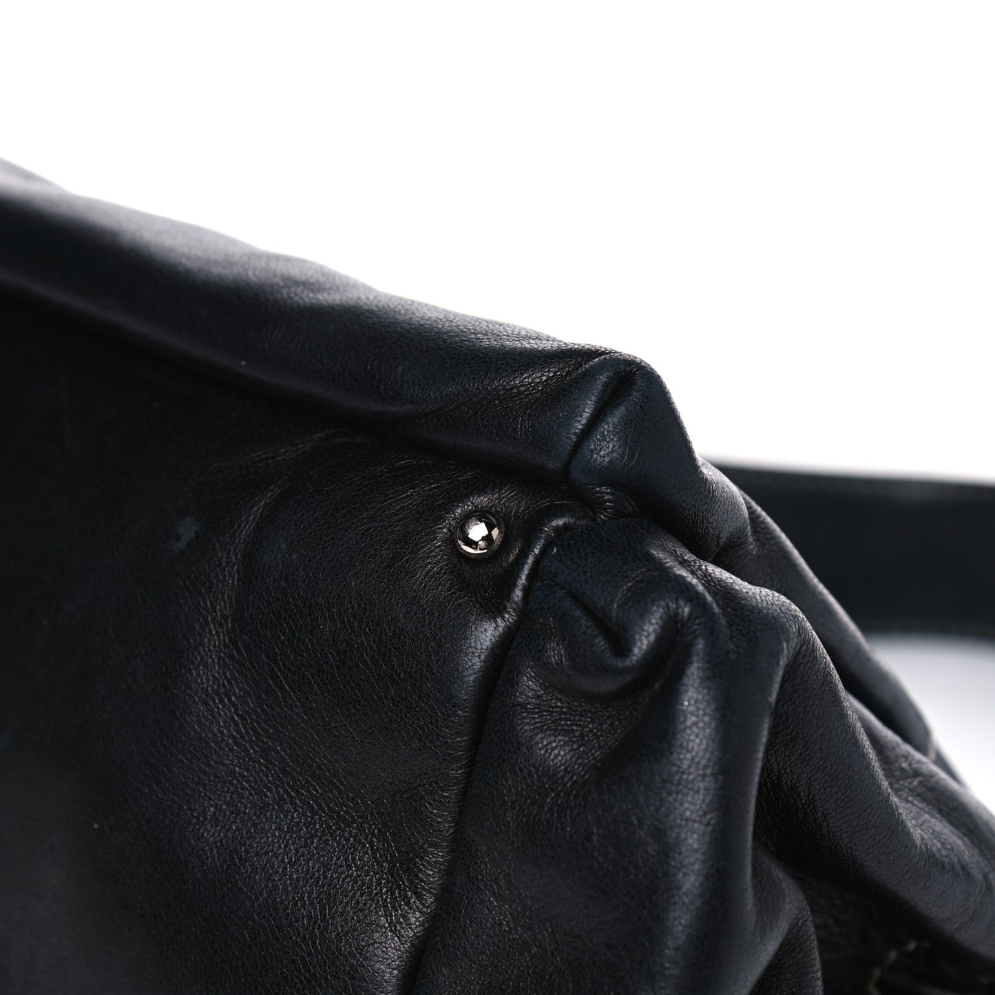 Lambskin Lax Accordion Hobo Black
