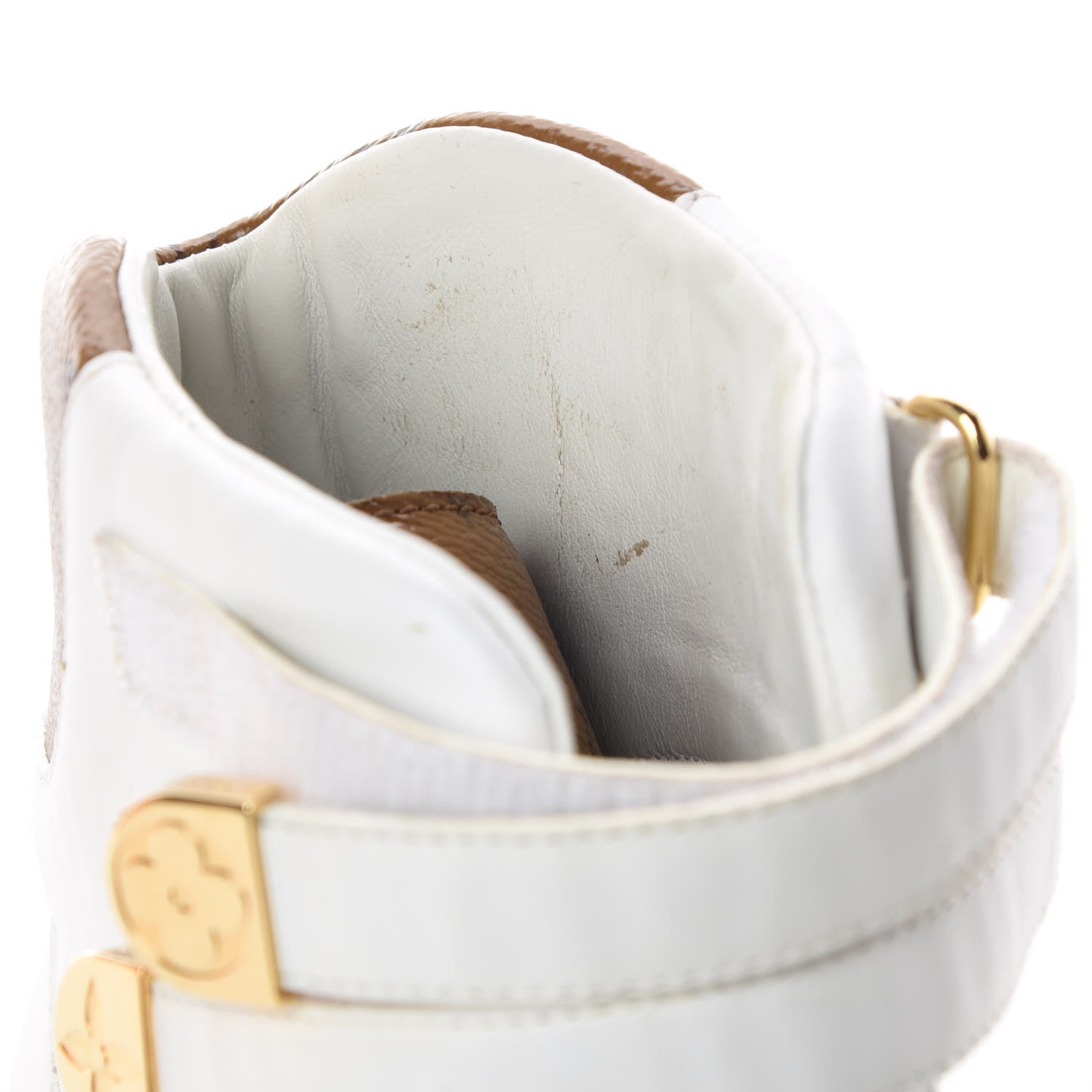 Louis Vuitton Calfskin Reverse Monogram Boombox High Top Sneakers 38 White 15 of 17