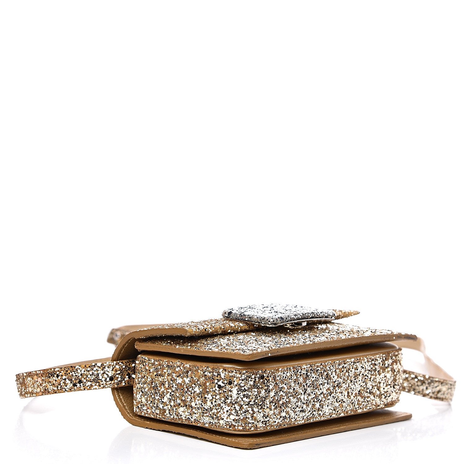 Saint Laurent Glitter Small Lulu Bunny Satchel Gold Silver 3 of 12