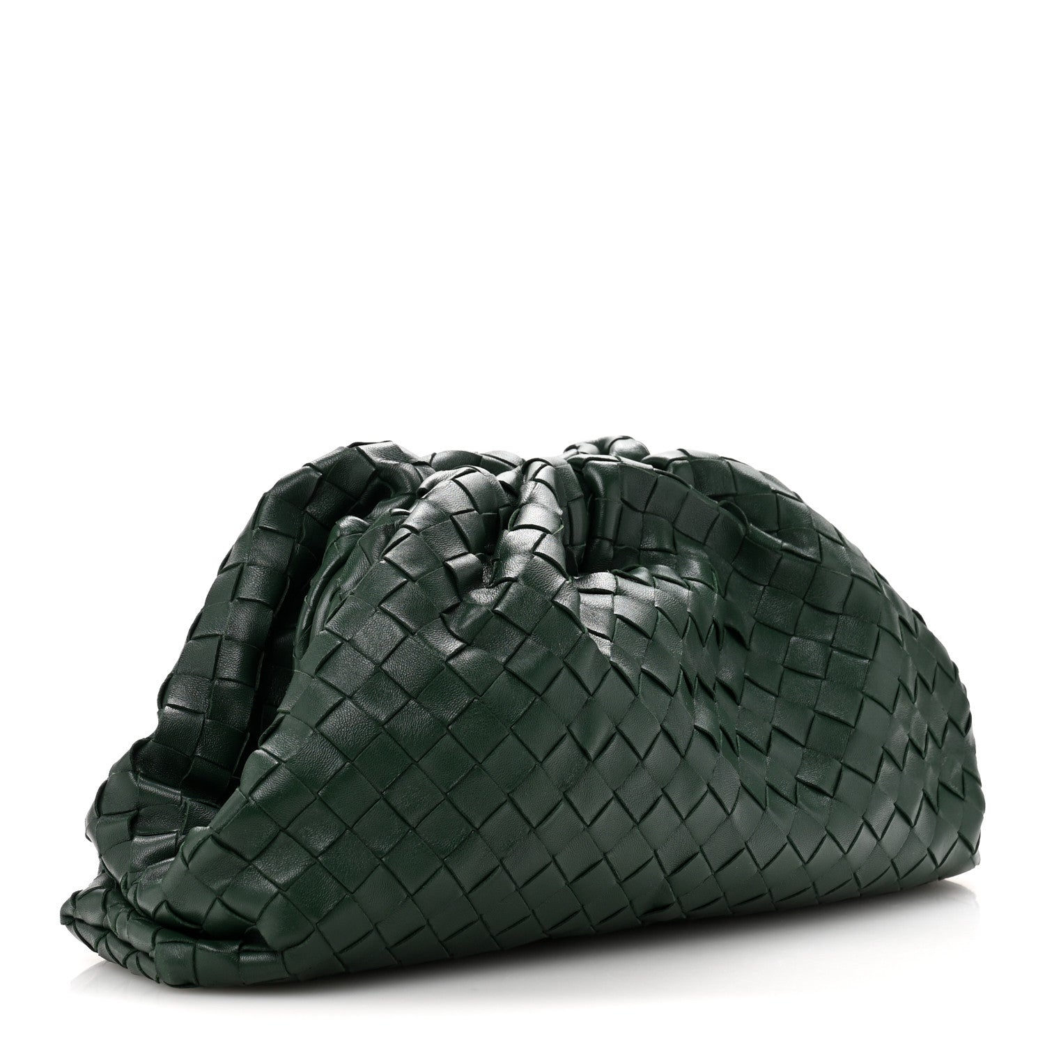 Bottega Veneta Nappa Maxi Intrecciato The Pouch Oversized Clutch Raintree 3 of 14