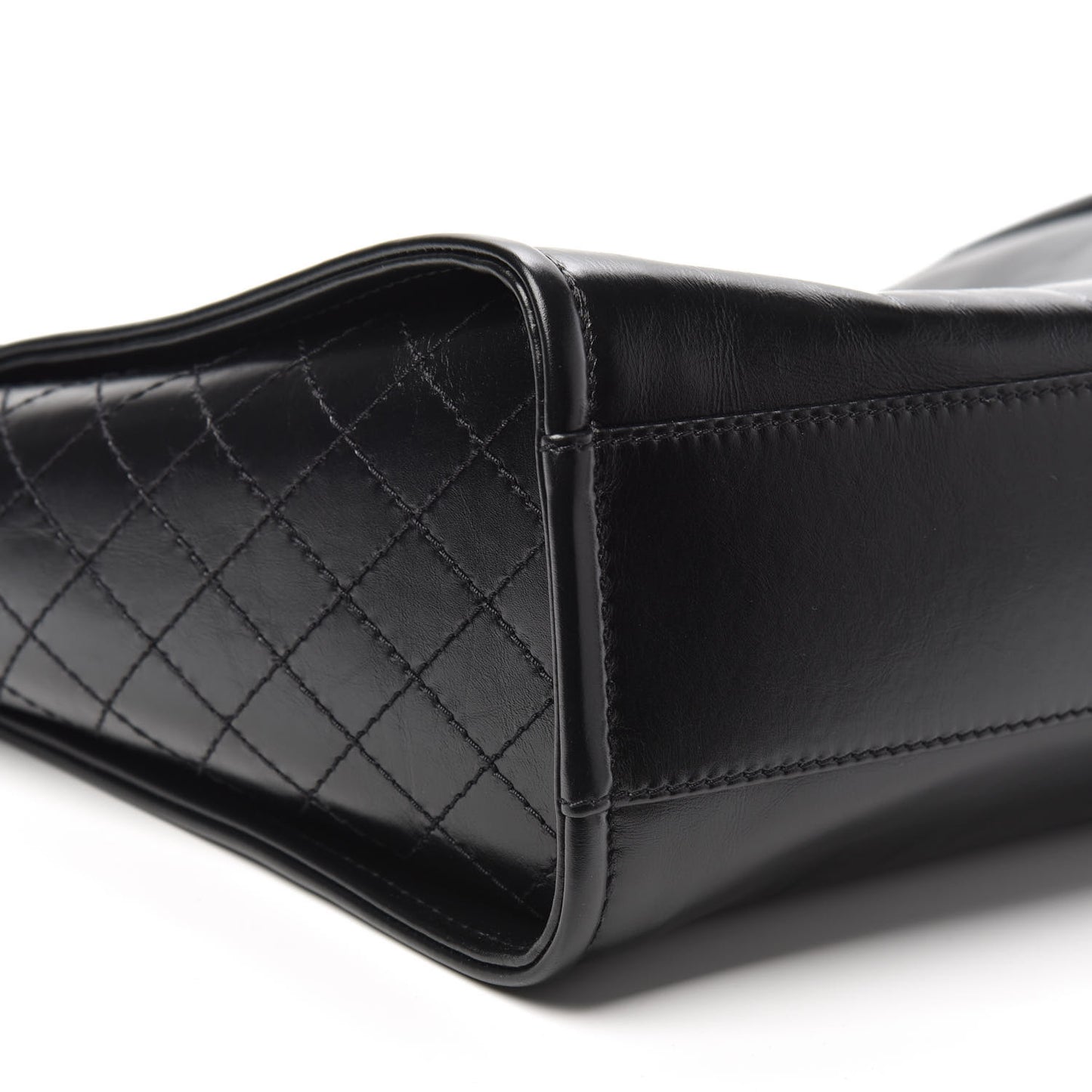 Aged Calfskin Small Charms Deauville Tote Black