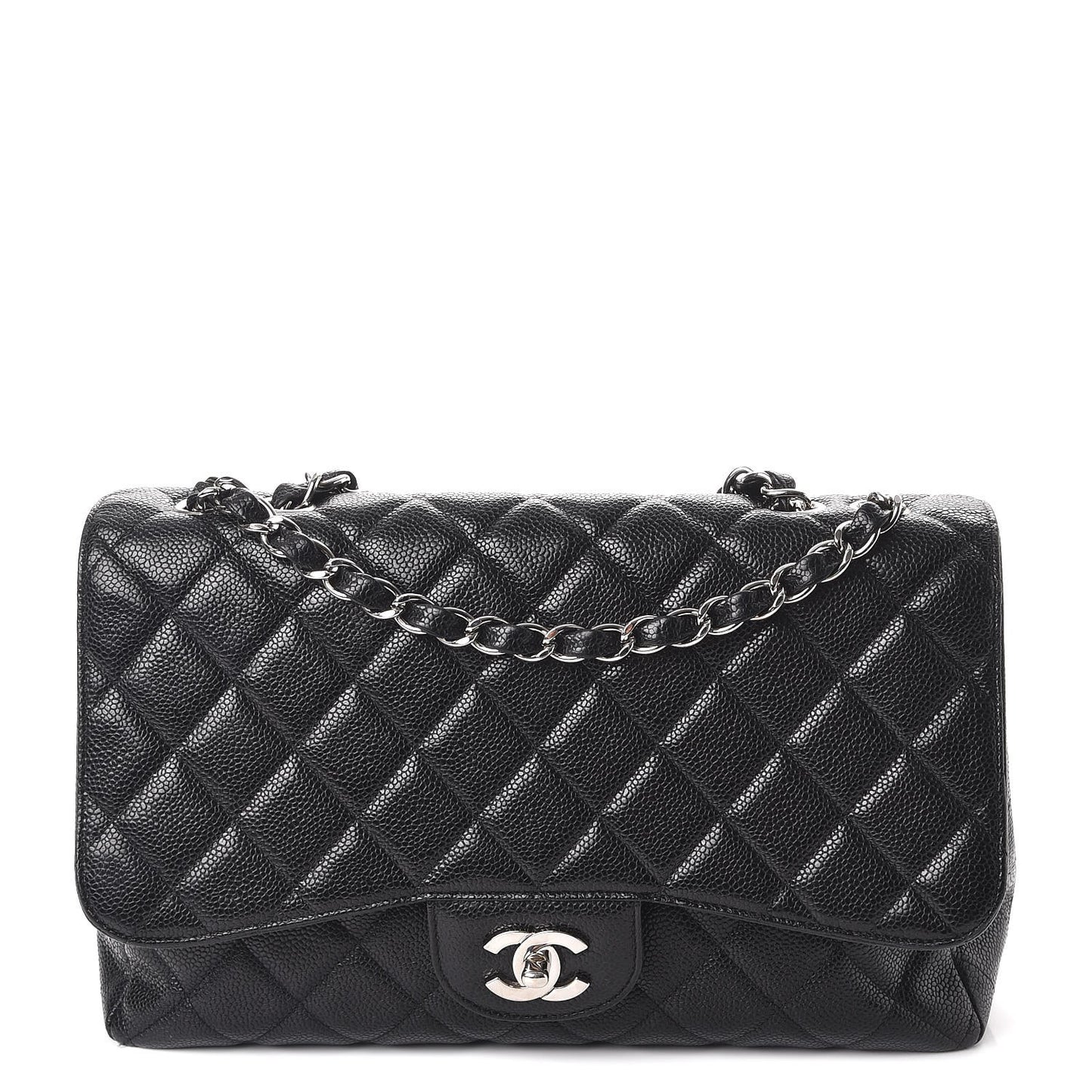 Caviar Quilted Jumbo Single Flap Black