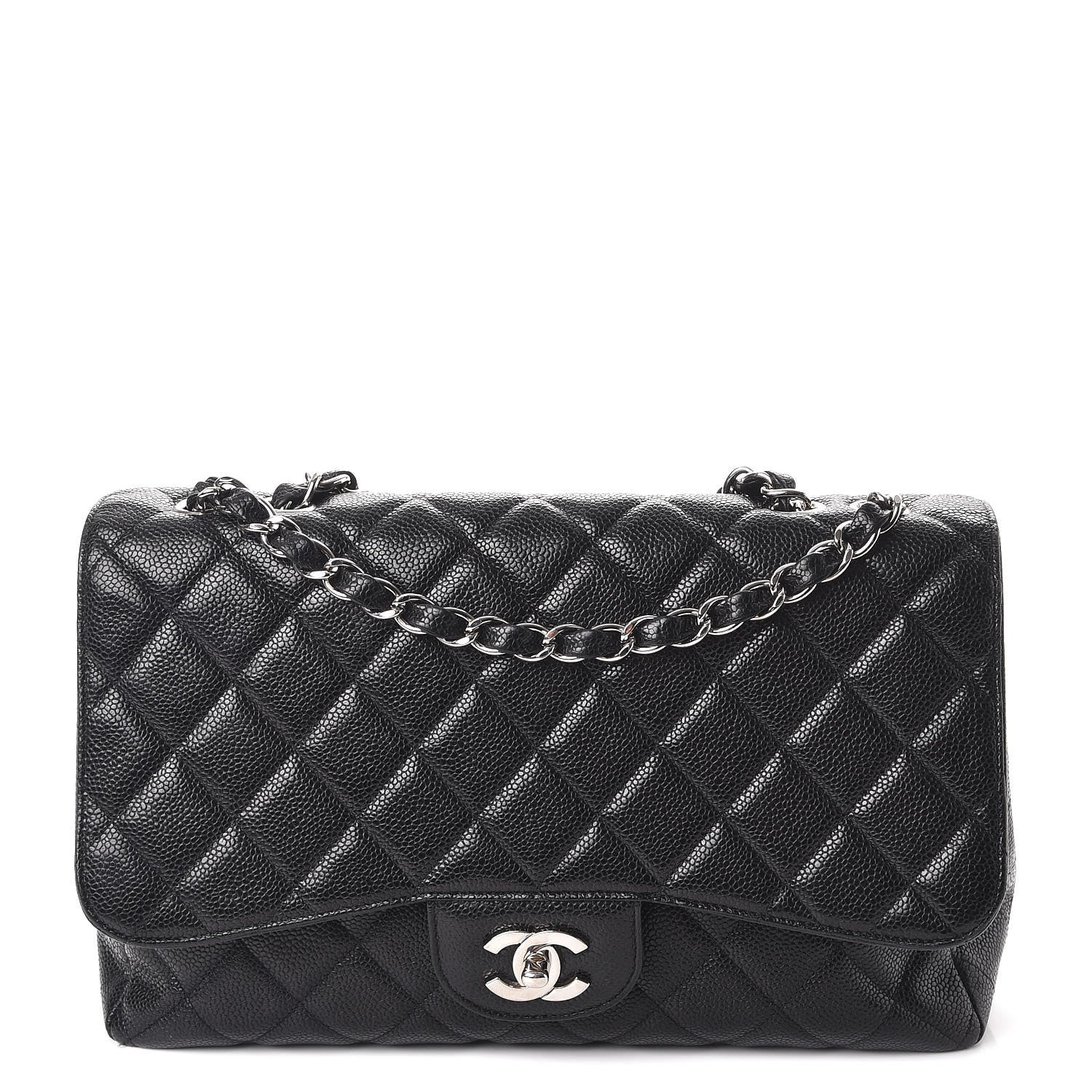 Chanel Caviar Quilted Jumbo Single Flap Black 1 of 7