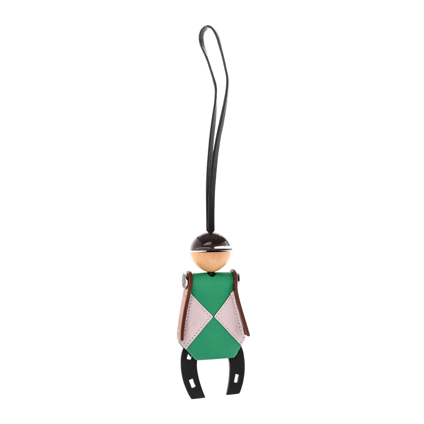 Chevre Mysore Barenia Jockey Bag Charm Black Menthe Mauve Pale Fauve