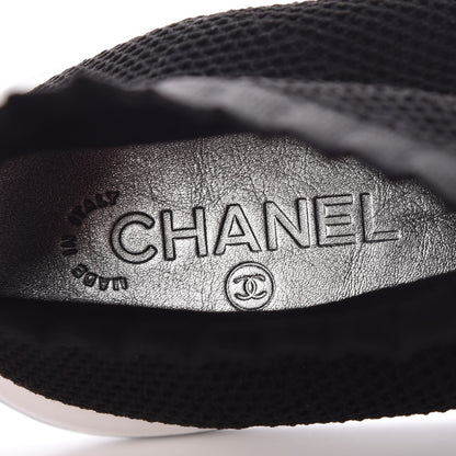 Chanel Knit Patent Calfskin Womens High Top Camellia Sneakers 40 Black 7 of 9