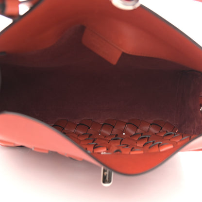 Salvatore Ferragamo Woven Calfskin New Line Shoulder Bag Copper Bronze 7 of 15