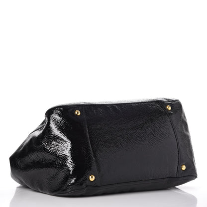 Prada Vernice Naplak Zipper Bowler Tote Black 5 of 11