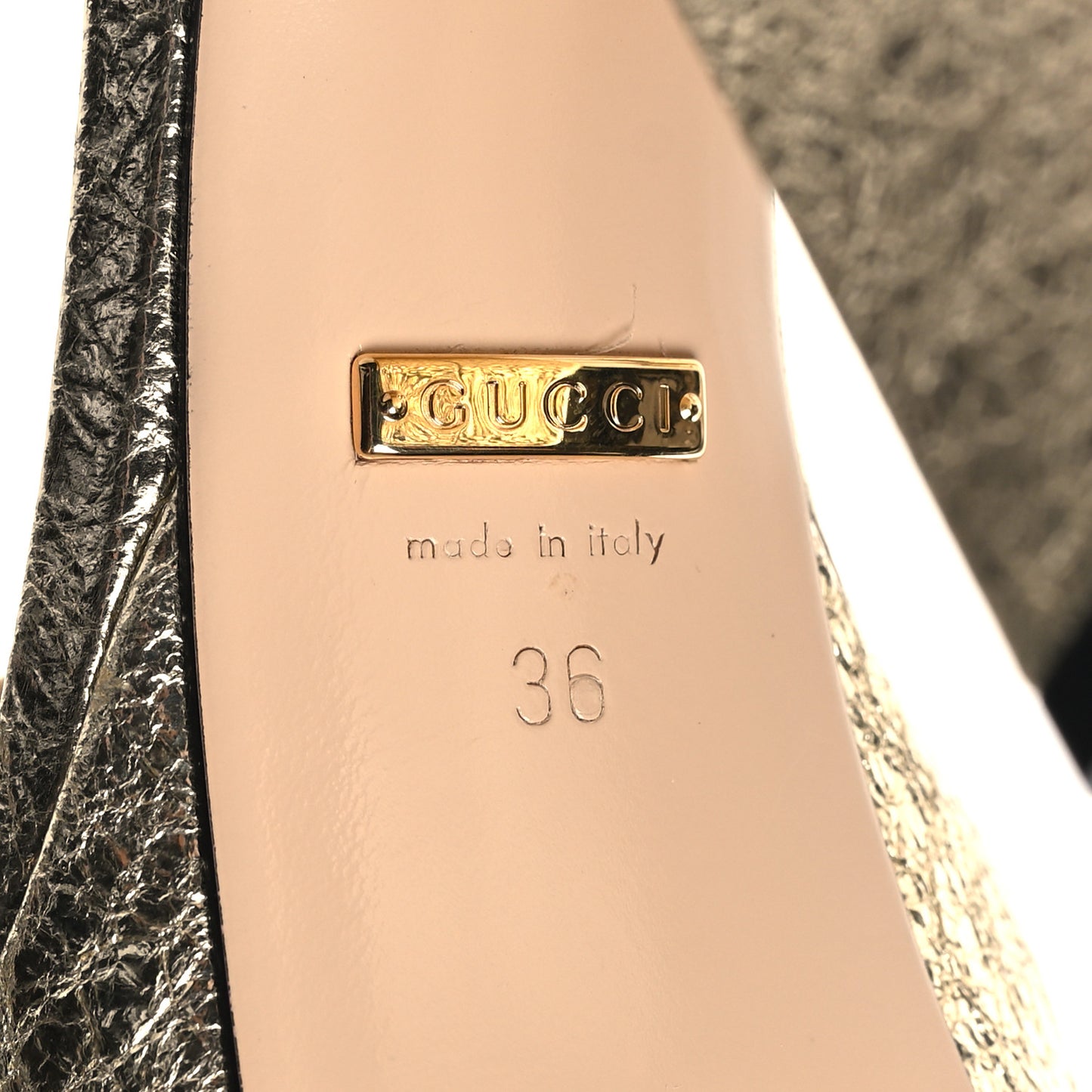 Galassia GG Marmont Ankle Wrap 30/115mm Platform Sandals 36 Platino