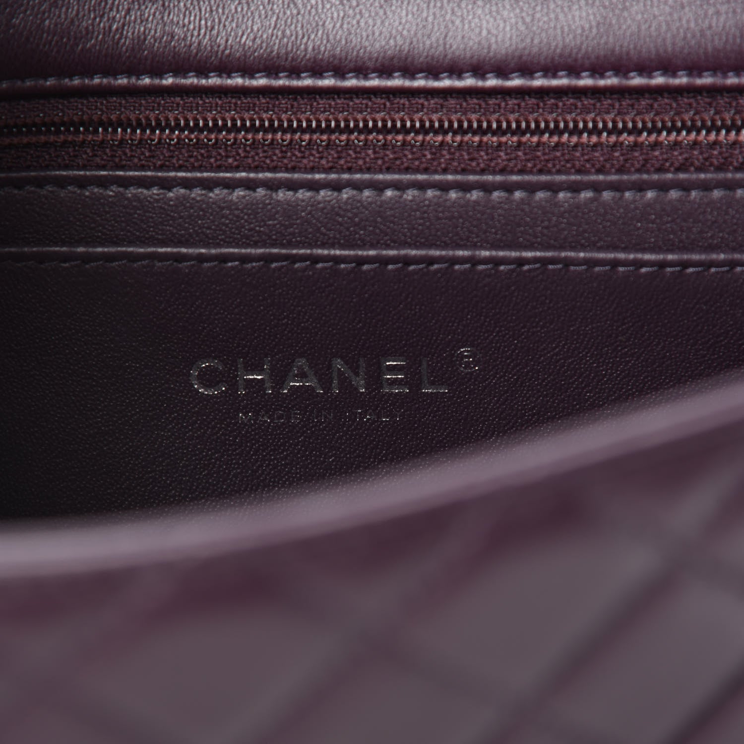Chanel Lambskin Quilted Mini Rectangular Flap Dark Purple 8 of 11