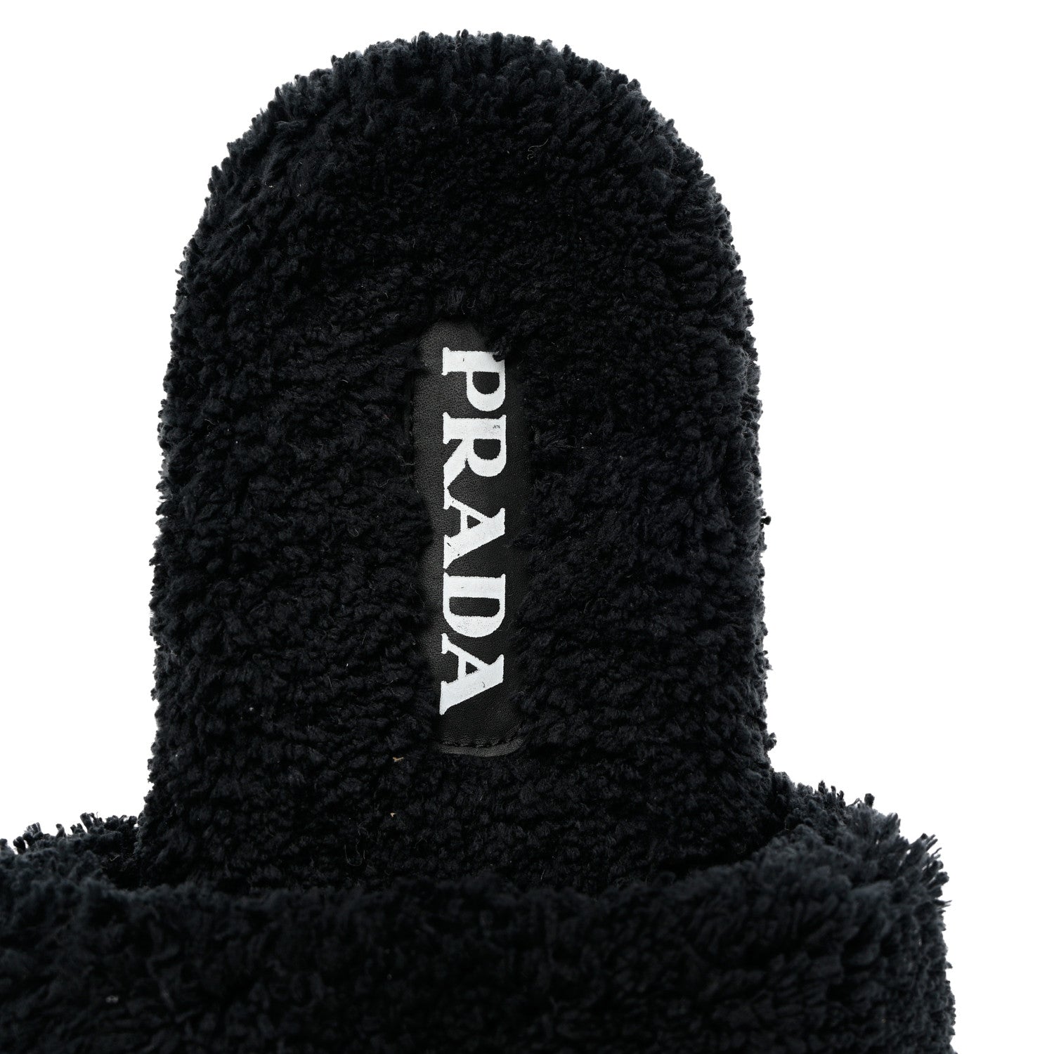 Prada Terry Cloth Logo 20mm Slide Sandals 38 Black White 7 of 8