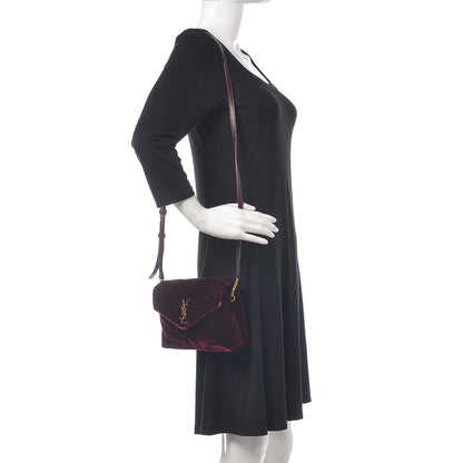 Saint Laurent Velvet Y Quilted Monogram Toy Loulou Crossbody Bag French Burgundy 2 of 8