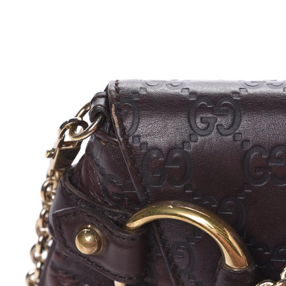 Gucci Guccissima Small Horsebit Chain Clutch Chocolate 10 of 14