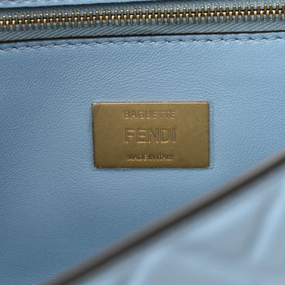 Fendi Nappa Small FF Embossed Midi Chain Baguette Azzurro Baby 5 of 10
