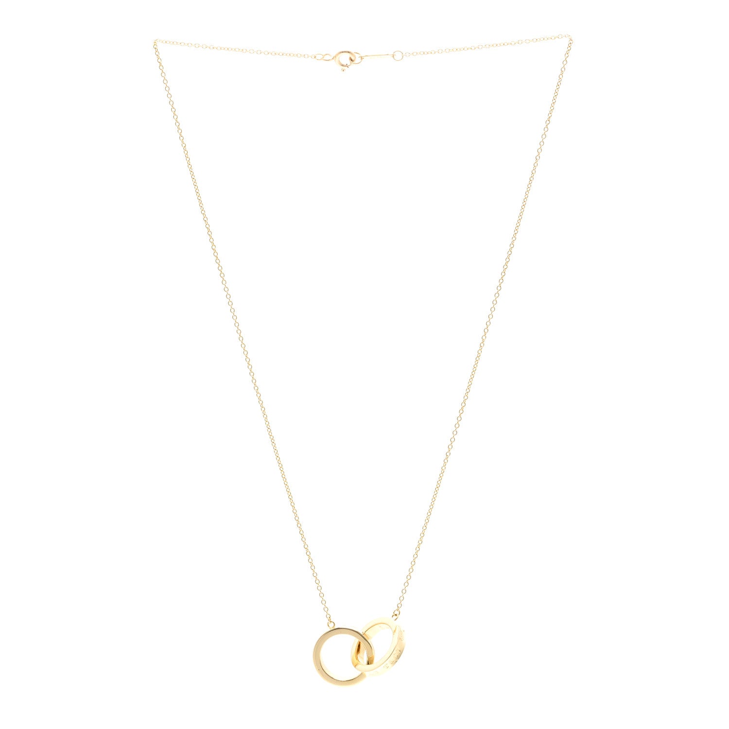 Tiffany 18K Yellow Gold 1837 Interlocking Circles Pendant Necklace 3 of 5