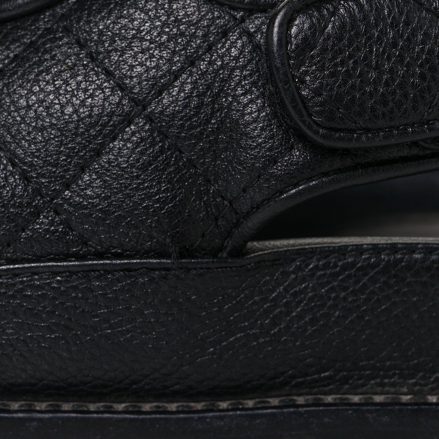 Chanel Grained Calfskin Velcro Dad Sandals 37.5 Black 17 of 20