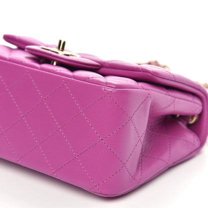 Chanel Lambskin Quilted Mini Square Flap Purple 10 of 10