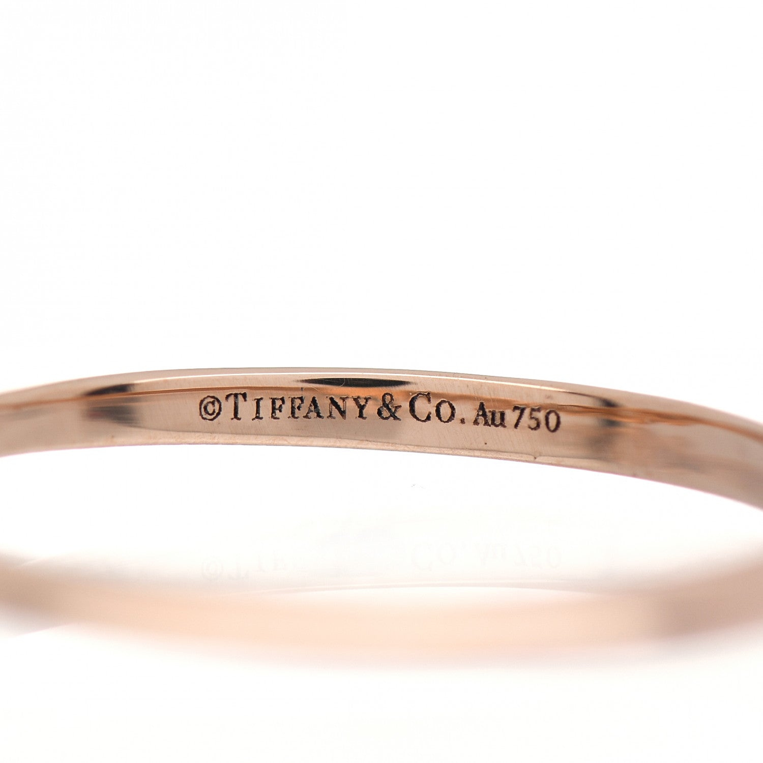 Tiffany 18K Rose Gold Diamond Three Stone Milgrain Ring 55 7.25 5 of 5
