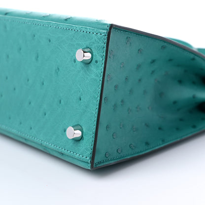 Hermes Ostrich Kelly Sellier 25 Vert Verone 9 of 10