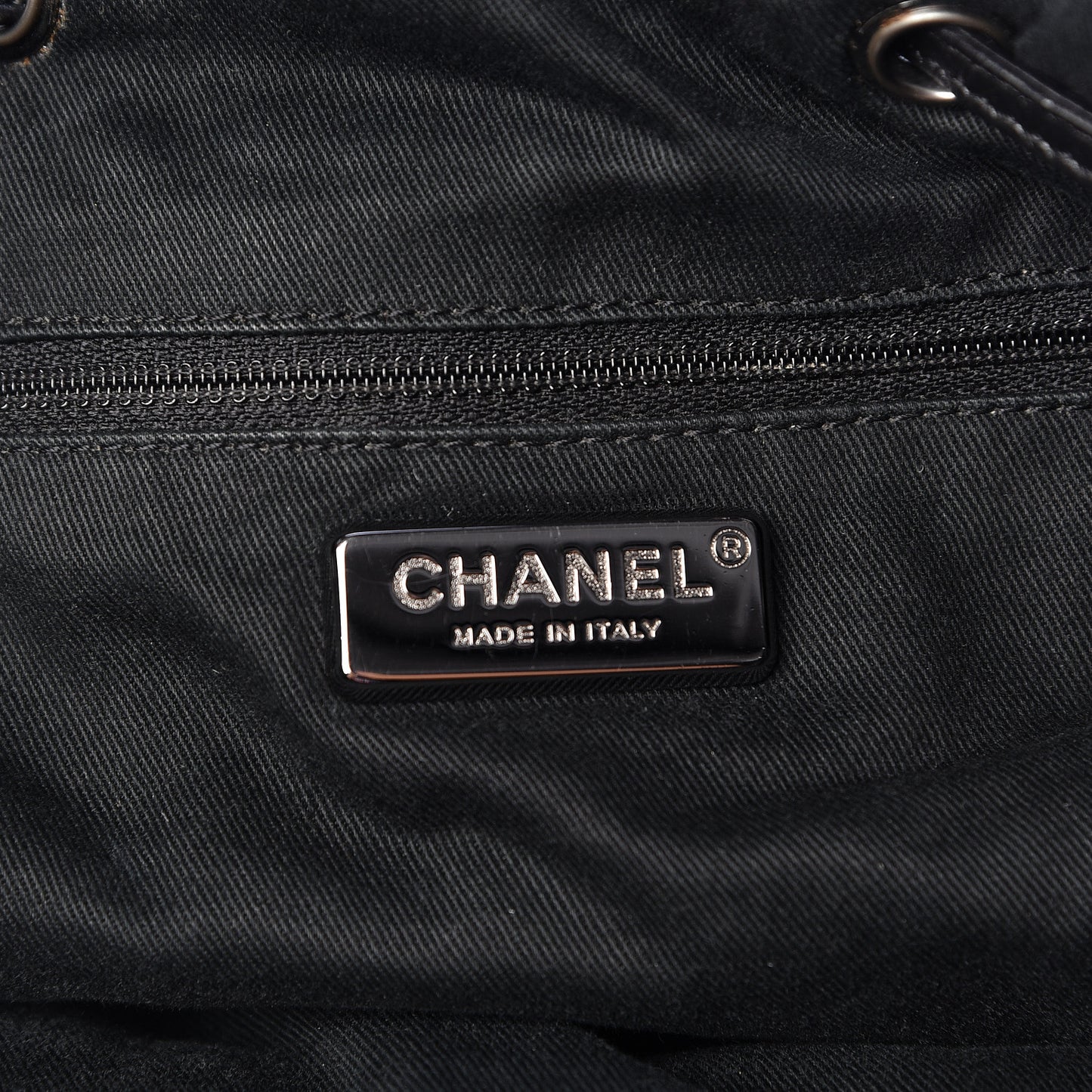 Pony Hair Quilted Drawstring Tote Black