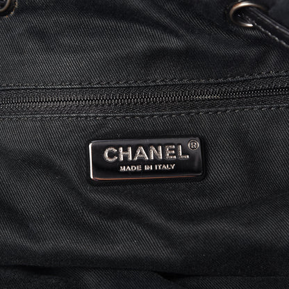 Chanel Pony Hair Quilted Drawstring Tote Black 6 of 10