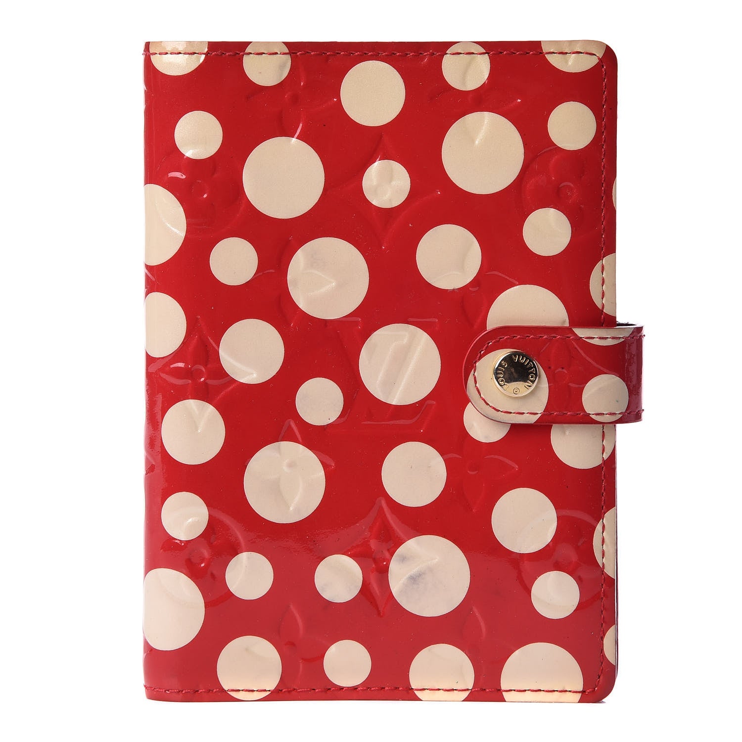 Louis Vuitton Vernis Kusama Infinity Dots Small Ring Cover Agenda Red 1 of 8