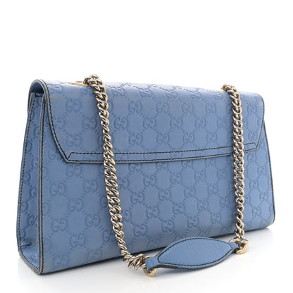 Gucci Soft Guccissima Medium Emily Chain Shoulder Bag Mineral Blue 3 of 19