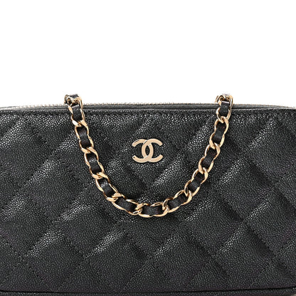 Chanel Iridescent Caviar Quilted Small Clutch With Chain Black 10 of 12