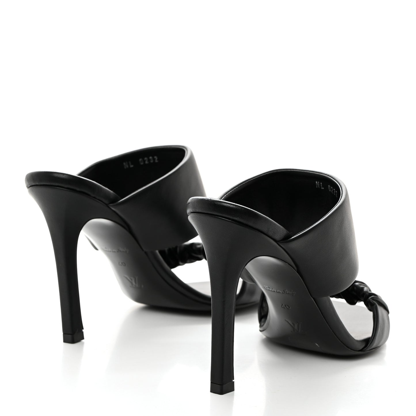 Lambskin Drapy Heel Mules 40 Black