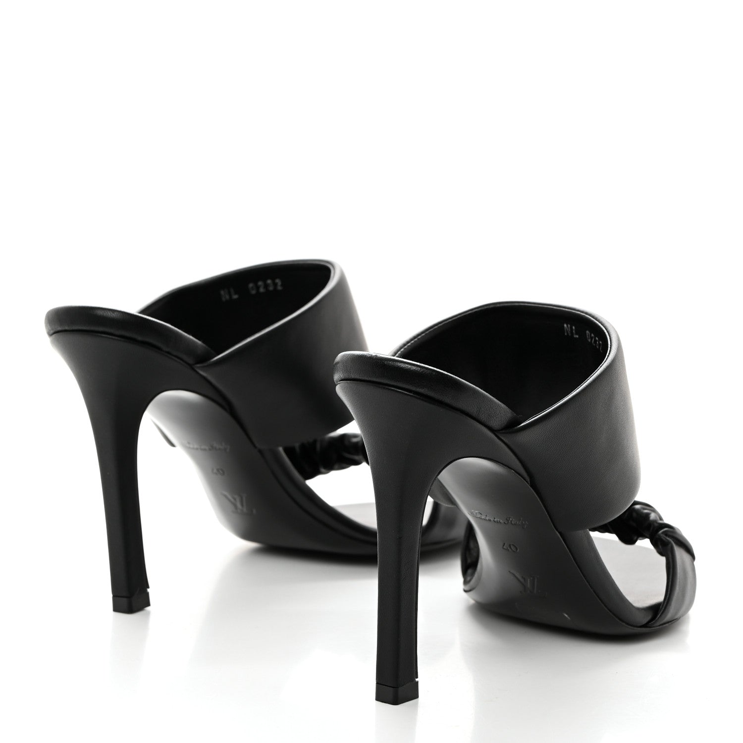 Louis Vuitton Lambskin Drapy Heel Mules 40 Black 4 of 8