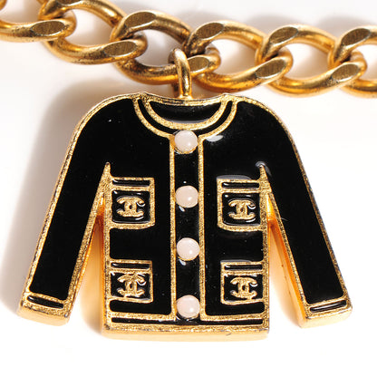 Chanel Enamel CC Jacket Charm Bracelet Black Gold 5 of 5