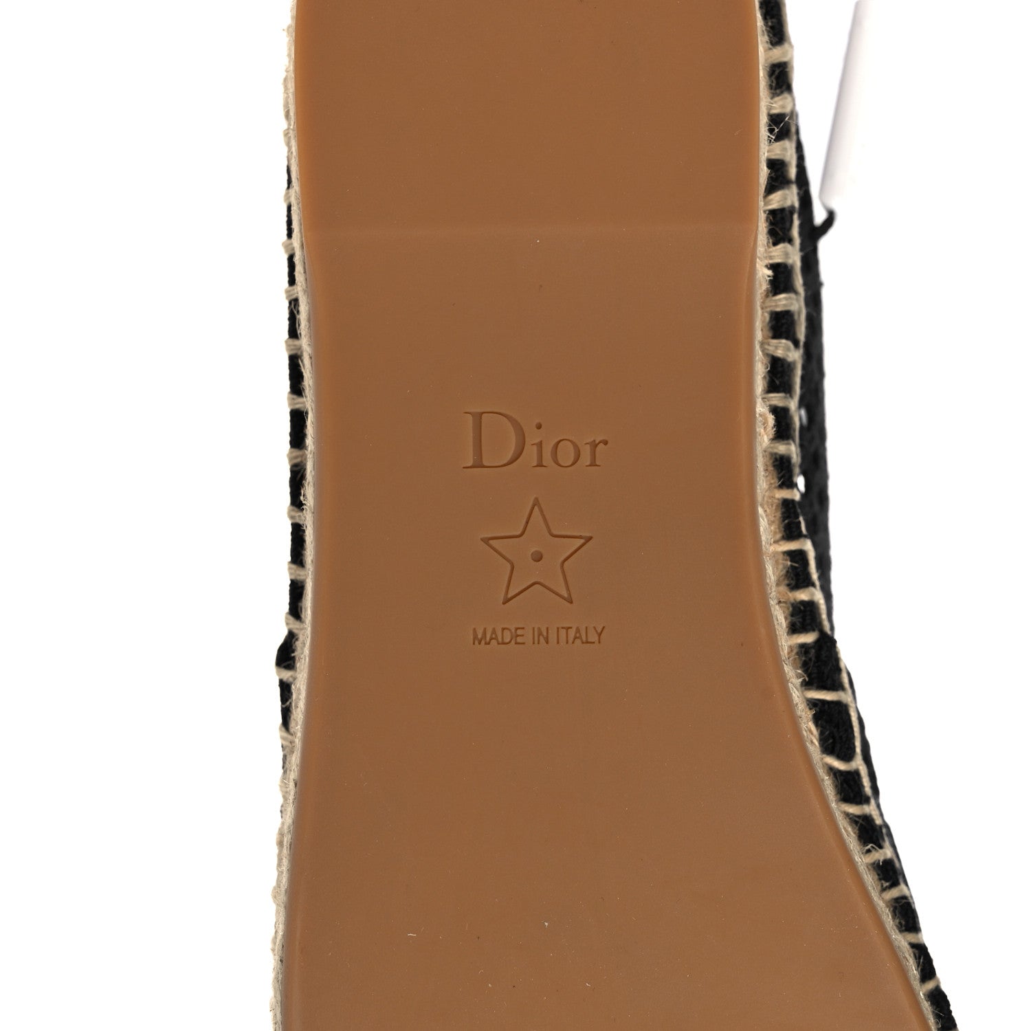 Christian Dior Canvas Embroidered Perforated Granville Espadrille 36.5 Black 6 of 9